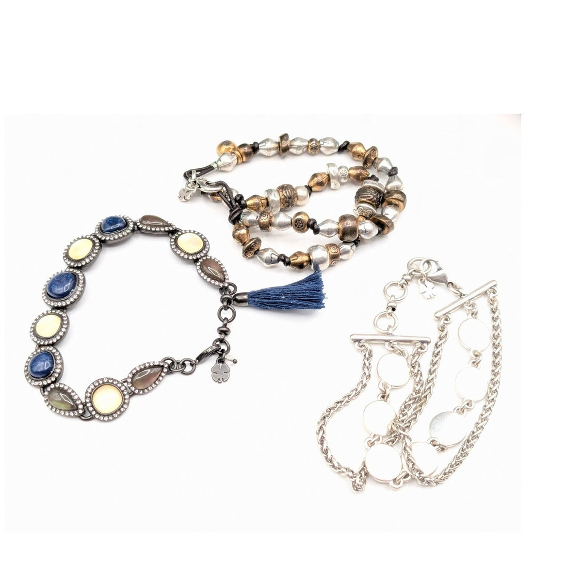 Lot of Three The Lucky Brand Bracelets and One The Lucky Brand Pendant Necklace