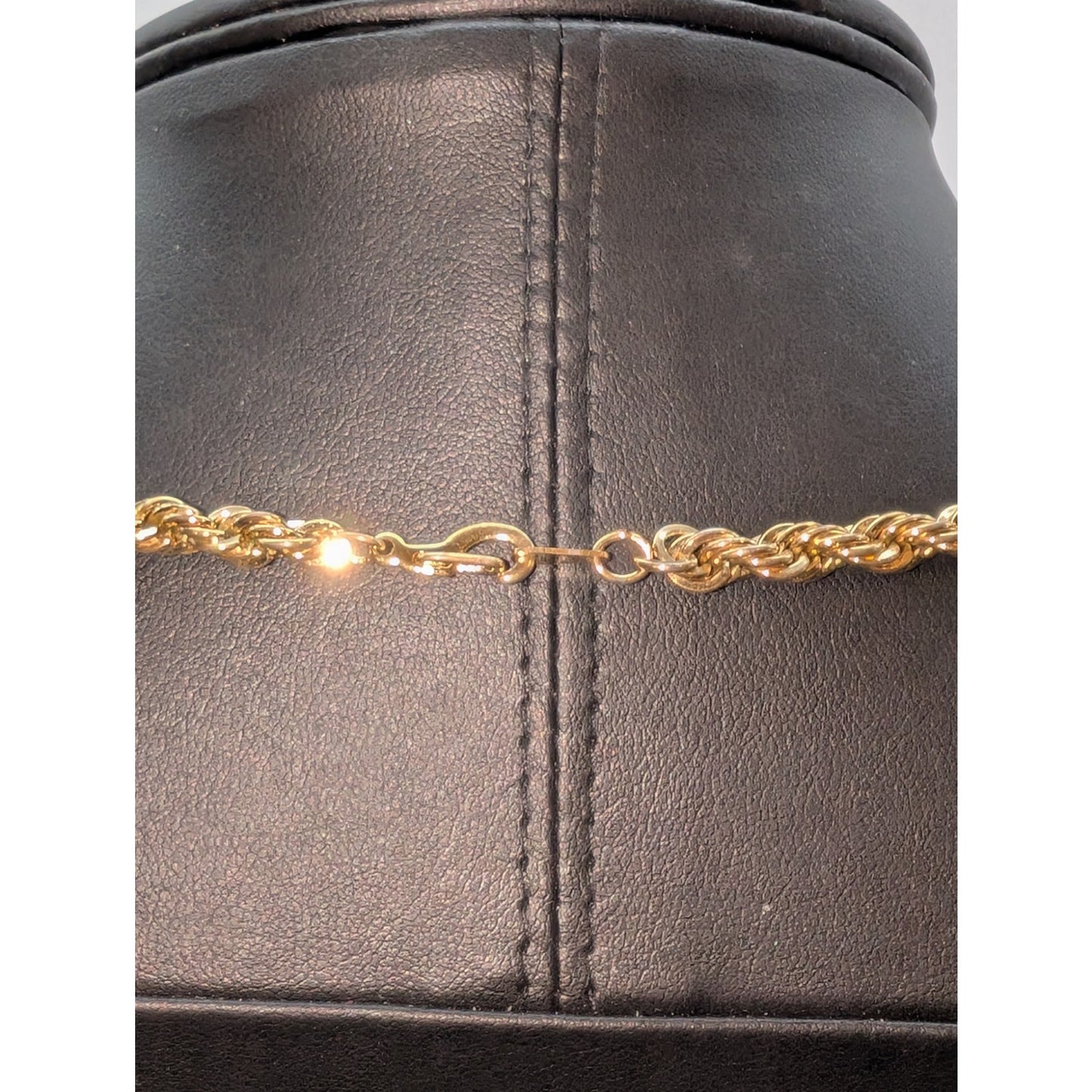Vintage Marked 14 KGS Gold Tone 5mm Diamond Cut Rope Chain 18.25" Necklace