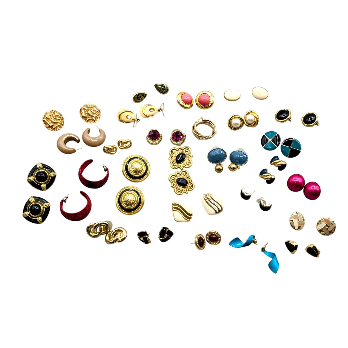 Lot of 28 Pair of 80s Vibe Earrings for Pierced Ears