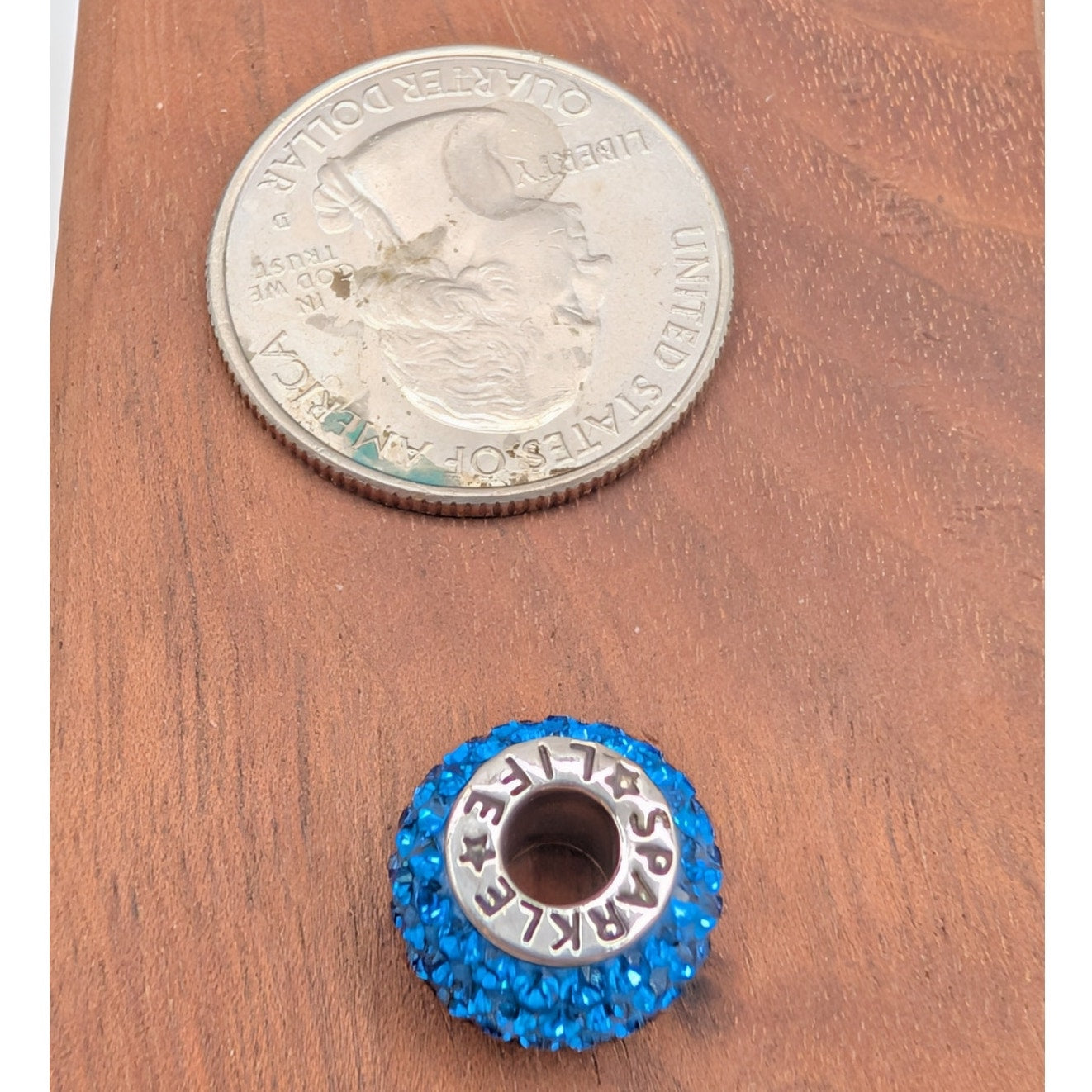 925 Sterling Silver Sparkle Life Blue CZ Charm