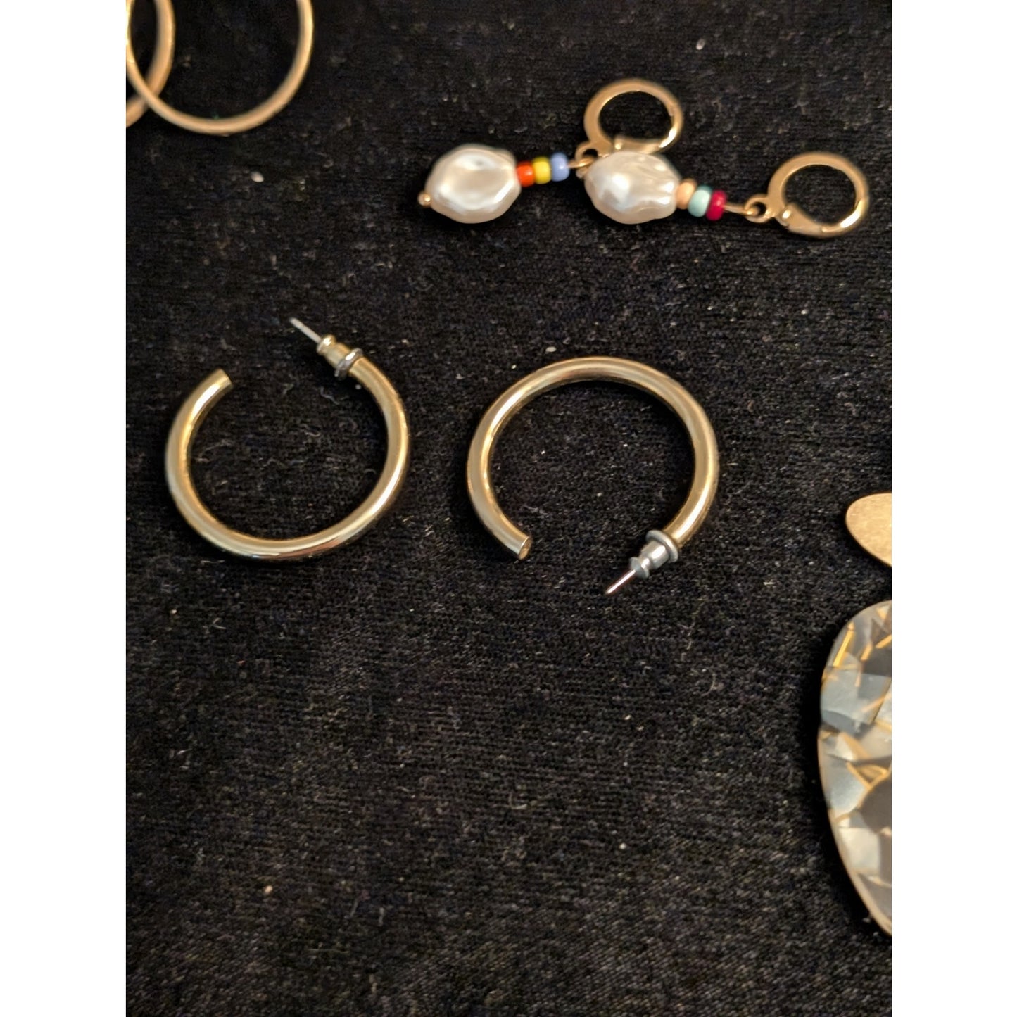 Lot of Eight Pair Gold Tone Pierced Earrings