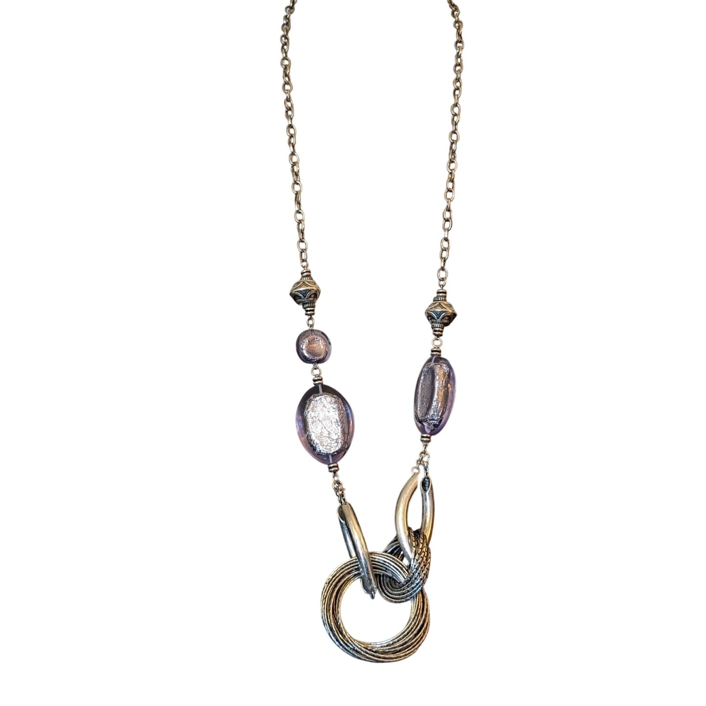 Premier Designs Chunky Skye Lavender Blue Acrylic Necklace
