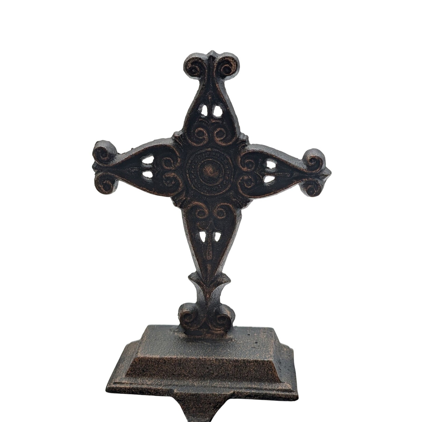 Christmas Bronze Heavy Metal Cross Stocking Hanger