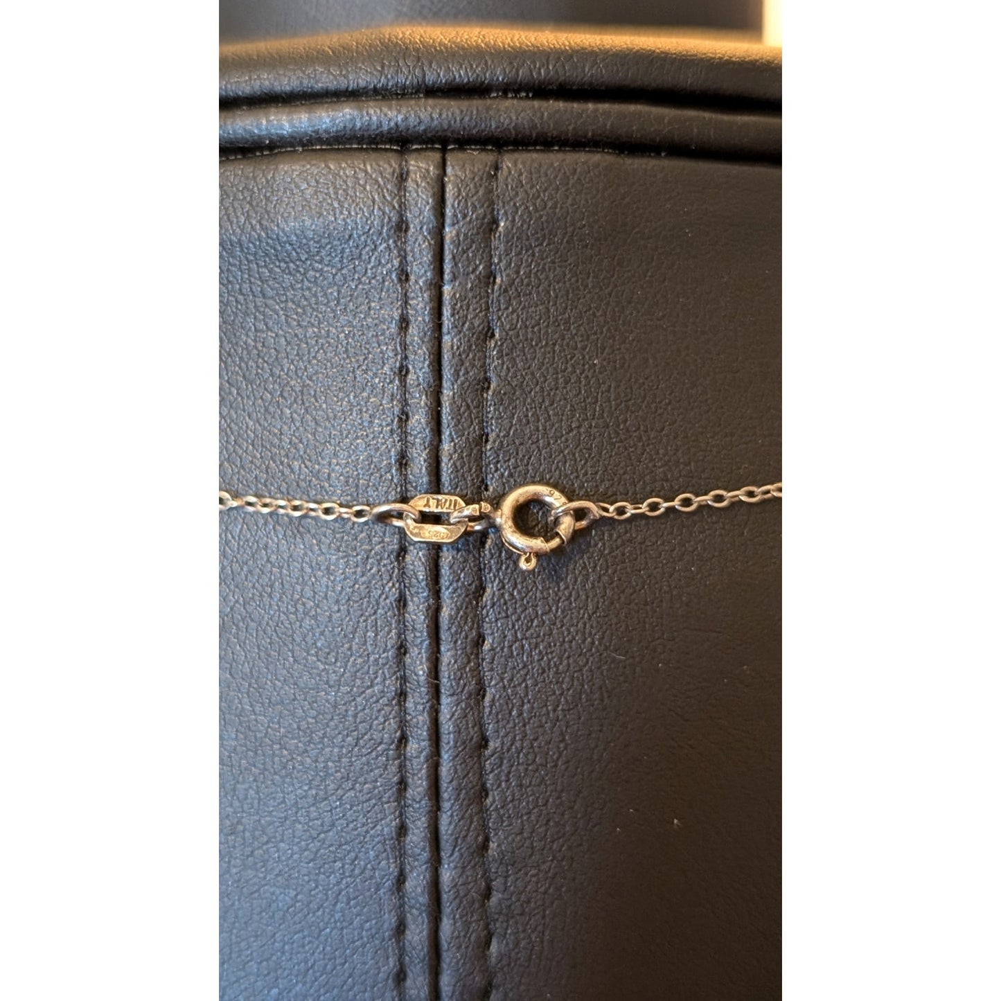 Vintage Modernist 14K 925 Open Basketweave Floating Pearl Pendant Necklace