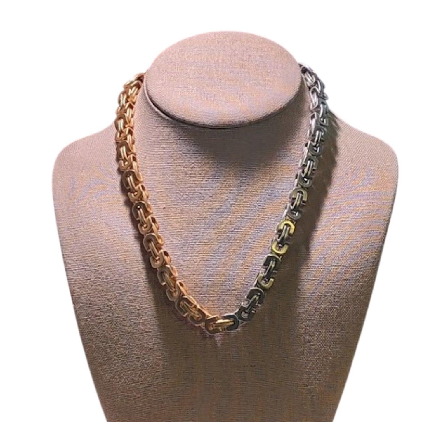 Half & Half Unique Chain Link Necklace