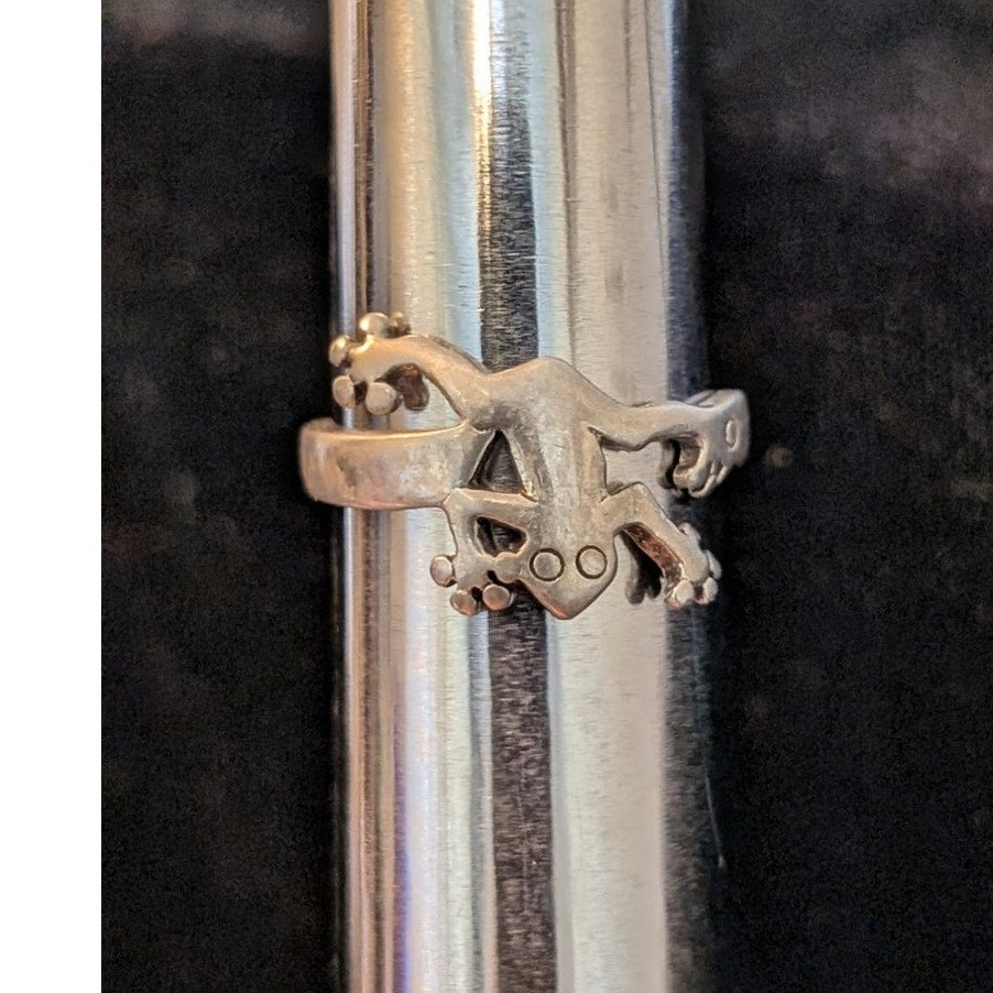 TMA 925 Thailand Sterling Silver Tree Frog Ring Size 6.5
