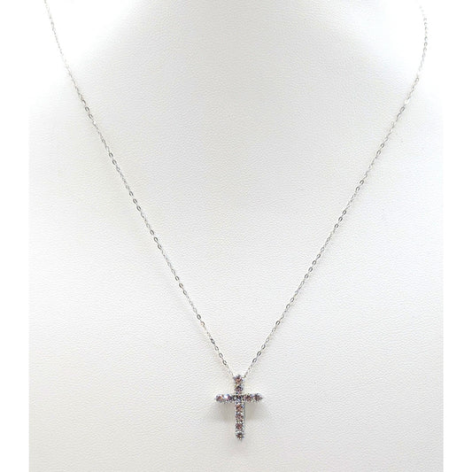 Eliot Danori $55 Silver Tone Sparkling Crystal Cross 16", 17", 18" Necklace NWOT
