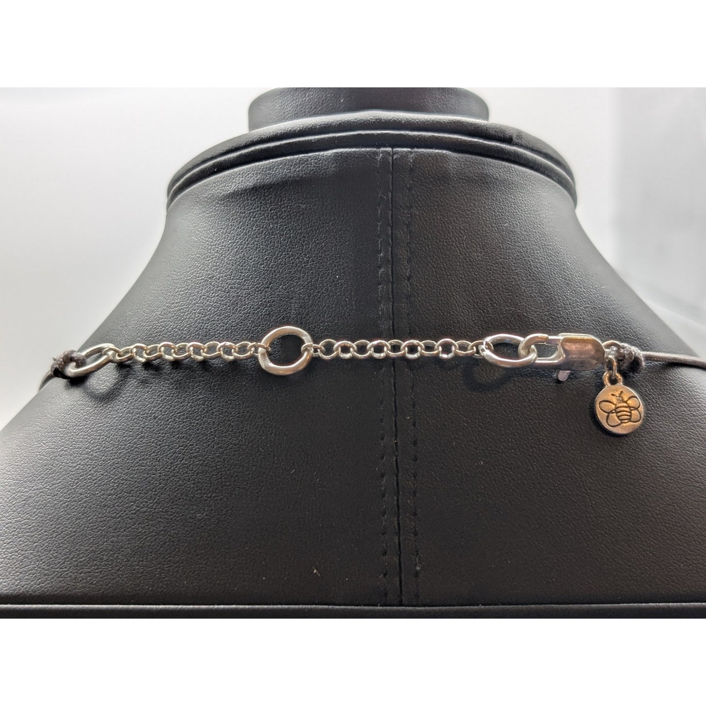 Long 30"-33" Silver Tone Beaded Station Corded Long Dangle Necklace