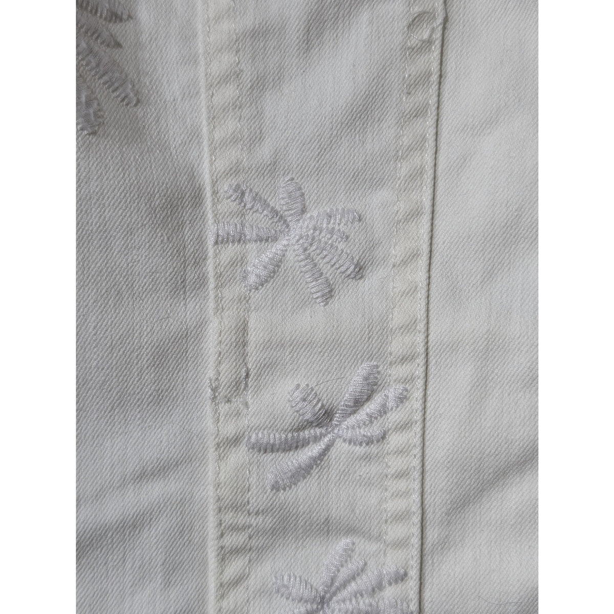 Christopher & Banks White Denim Silver Tone Button Front Flower Color Vest Sz S