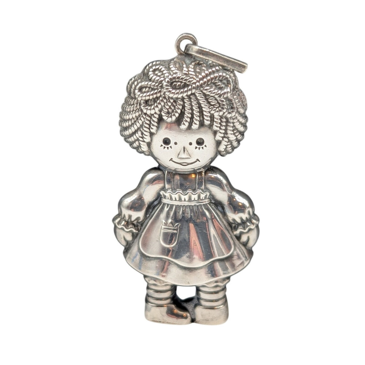 Vtg Large Raggedy Ann 1975 Bobbs Merrill Co., Inc. 925 Sterling Silver Necklace