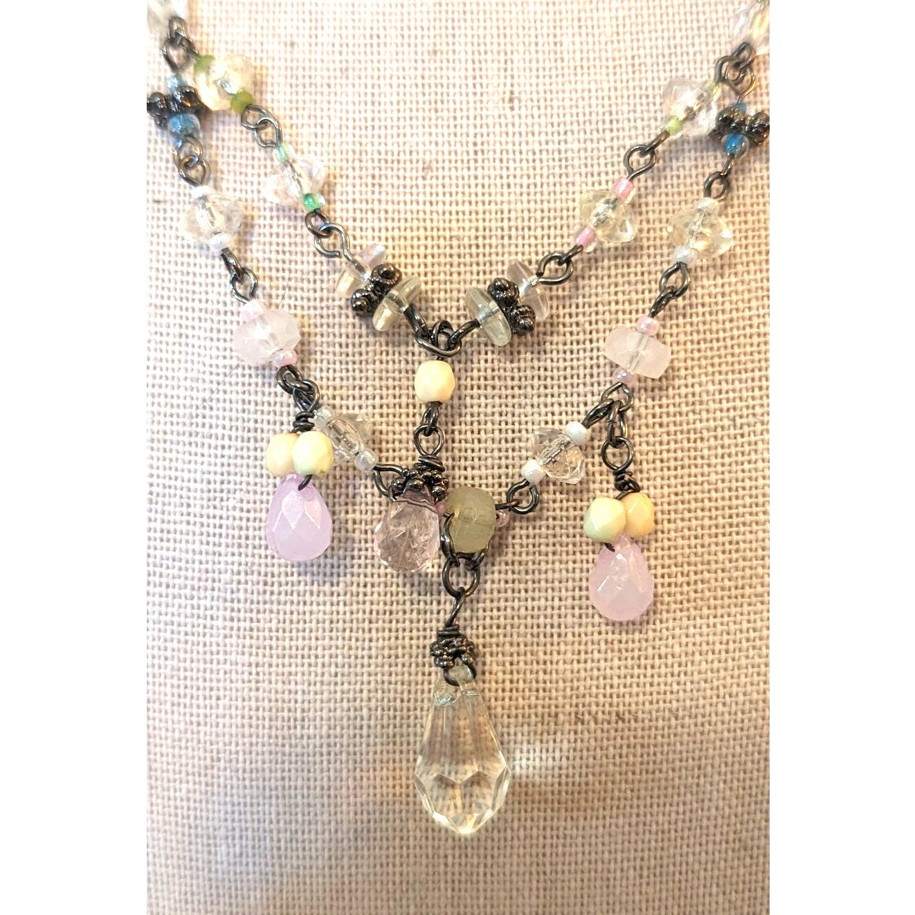 Vintage/Antique Looking Delicate Dangling Beaded Necklace