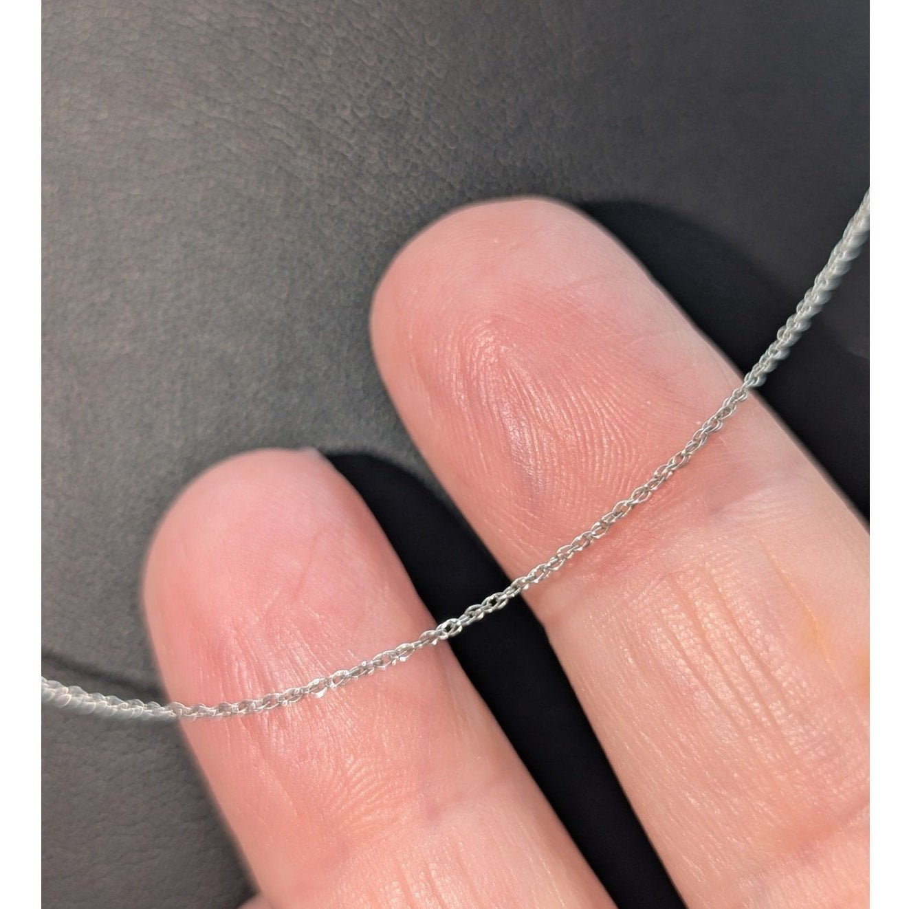 Vintage Marked & Tested 10K White Gold Dainty 20.5" Chain Necklace