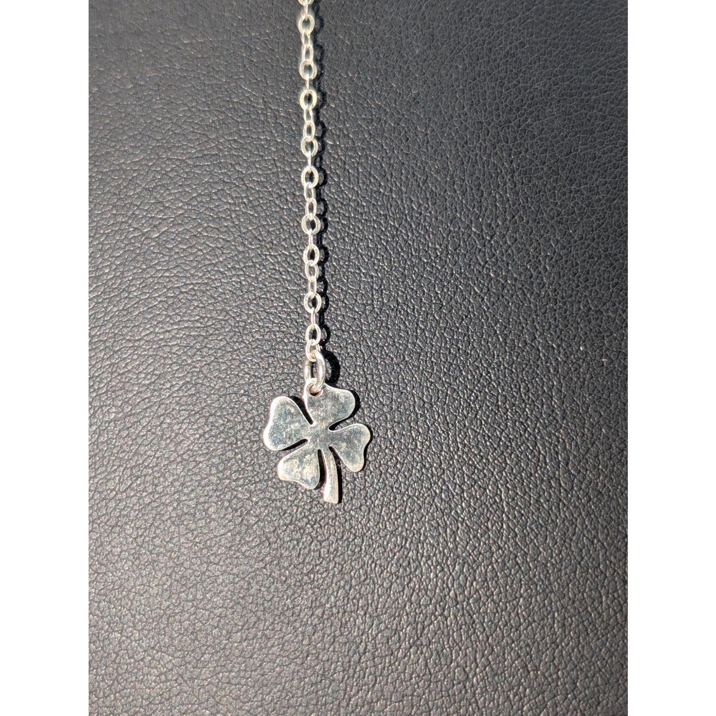925 Sterling Silver Infinity Four Leaf Clover Lariat 16.75"-18.75" Necklace