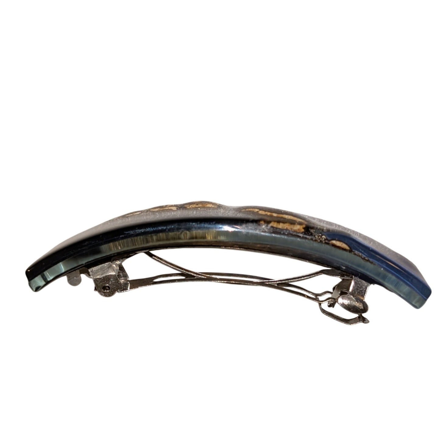 Two Blue Lucite Vintage Hair Barrettes