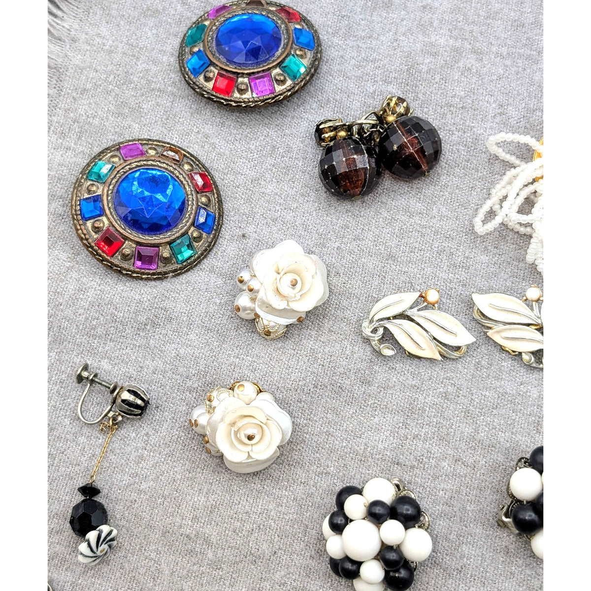 Lot of 27 Pair Vintage Clip On Screw Back Many 'Japan' Earrings