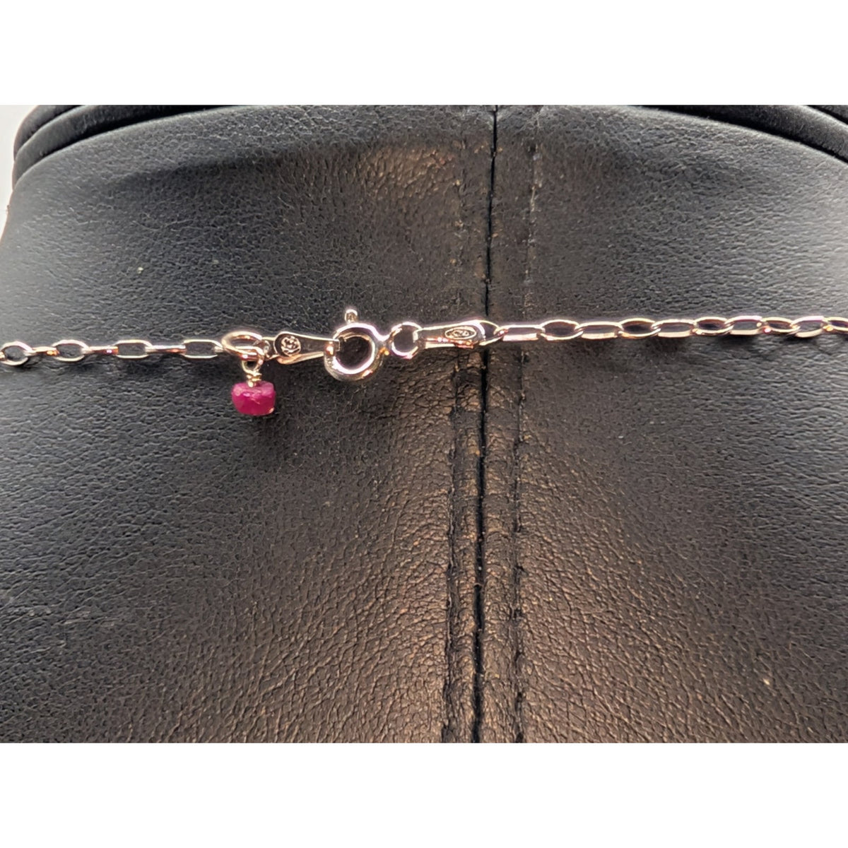925 Italy Sterling P. Lux Chain Teardrop Lotus With Dangling Blue Stone Necklace