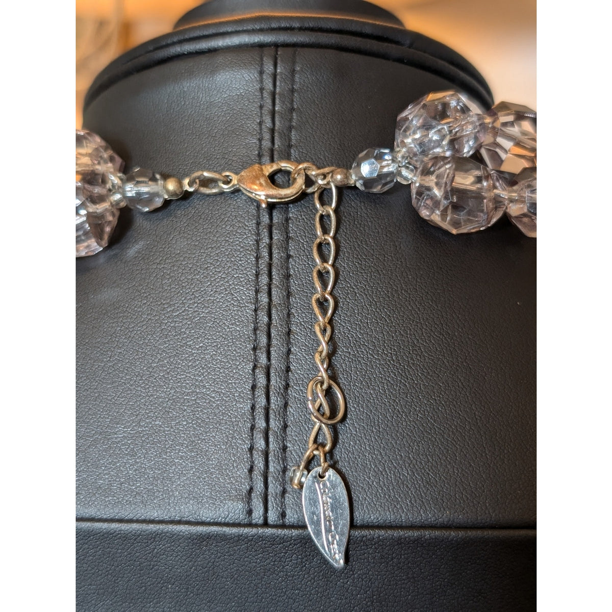 Coldwater Creek Smoky Lavender Acrylic Faceted Bead Double Strand Necklace