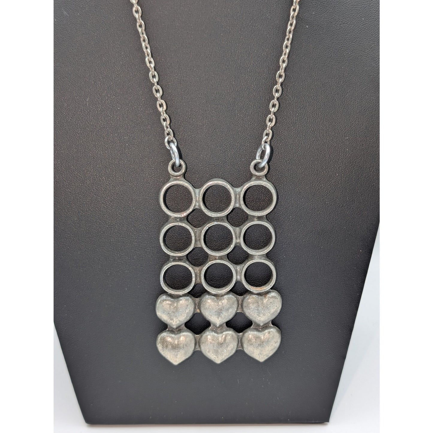 Vintage Scandinavian Pewter Necklace by Rune Tennesmed Sweden Signed
