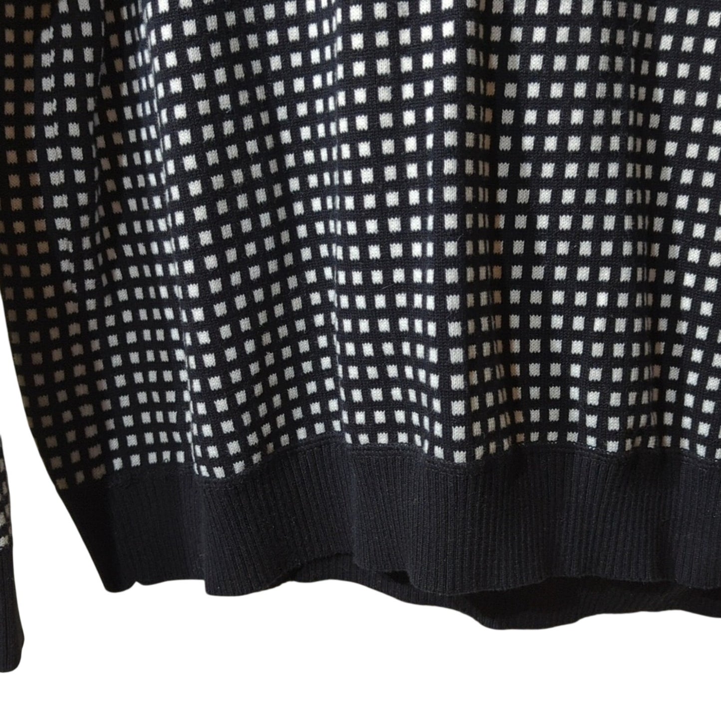 Kenneth Cole New York 100% Cotton Black Check Crew Neck Sweater Size XL
