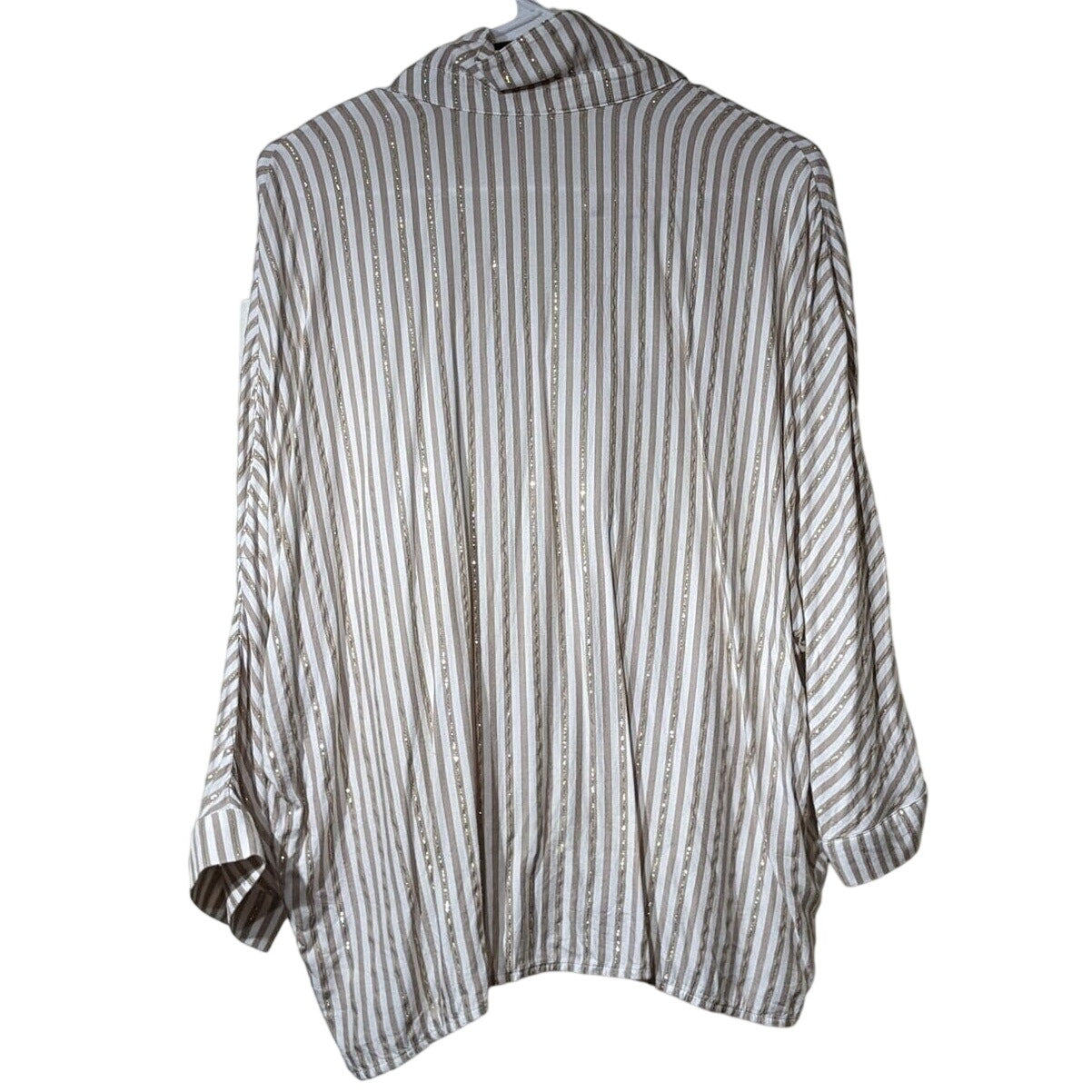 Chico's Lurex Gold Metallic Striped Pullover Top Chico's Size 1 (US 8-10 M)