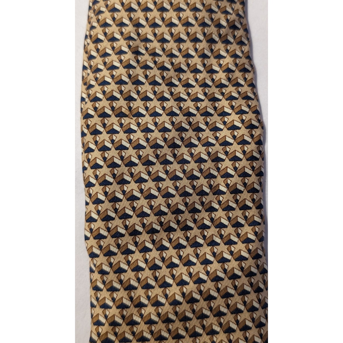 Hermes Paris Vintage 100% Silk Beige Star Print Neck Tie