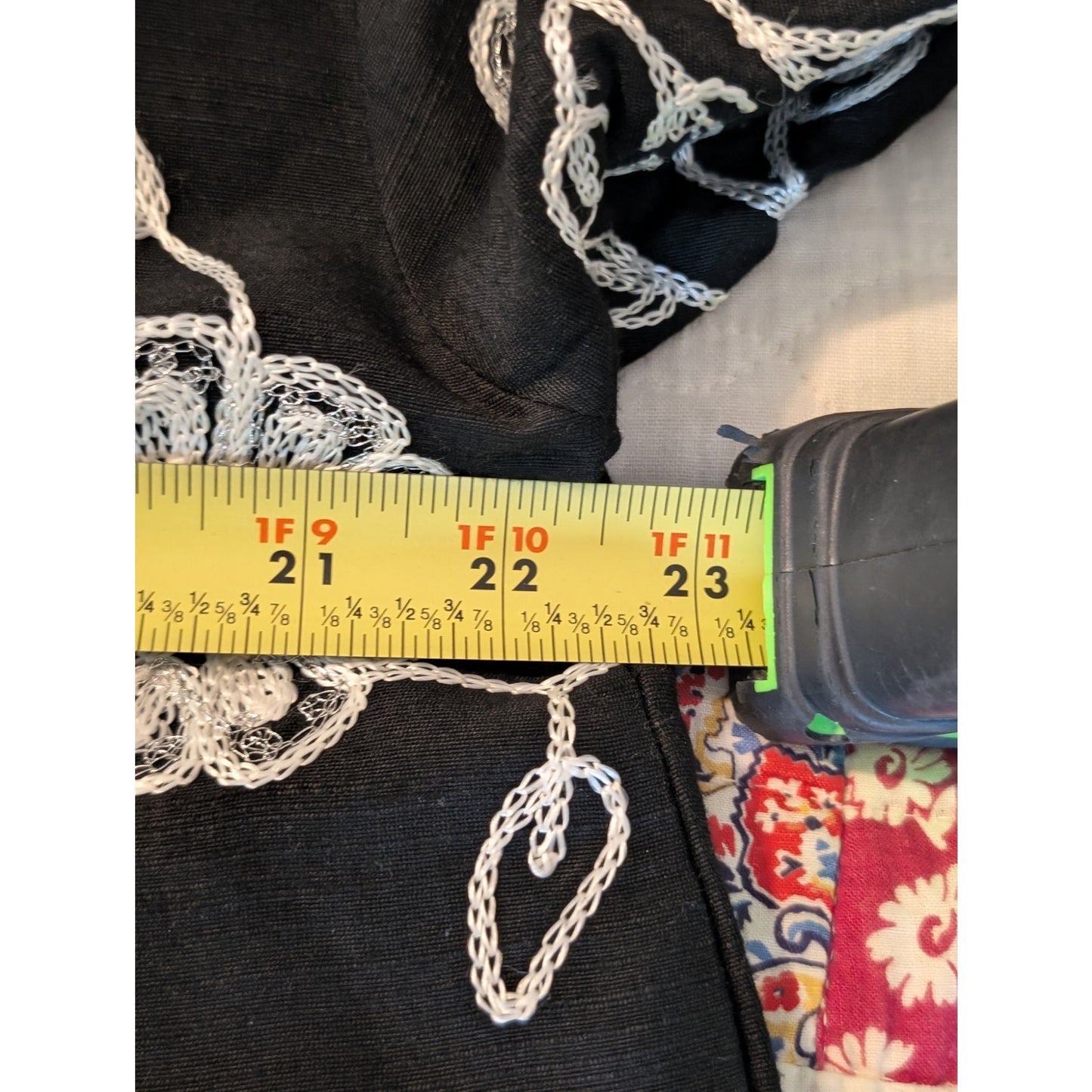 Life Style Black White Floral Embroidered Button Front Silk Blend Jacket Sz XL