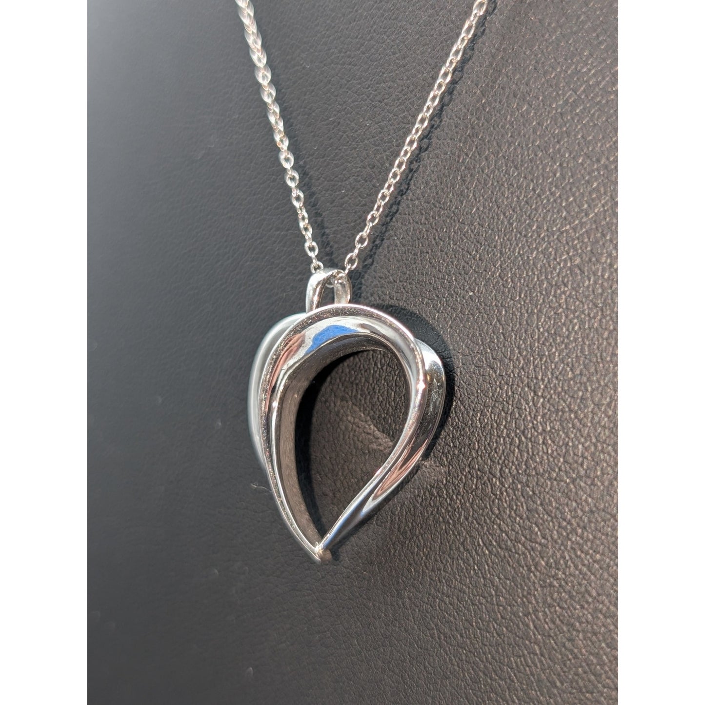 PAJ 925 Sterling Silver Large Open Heart Pendant 18" Necklace