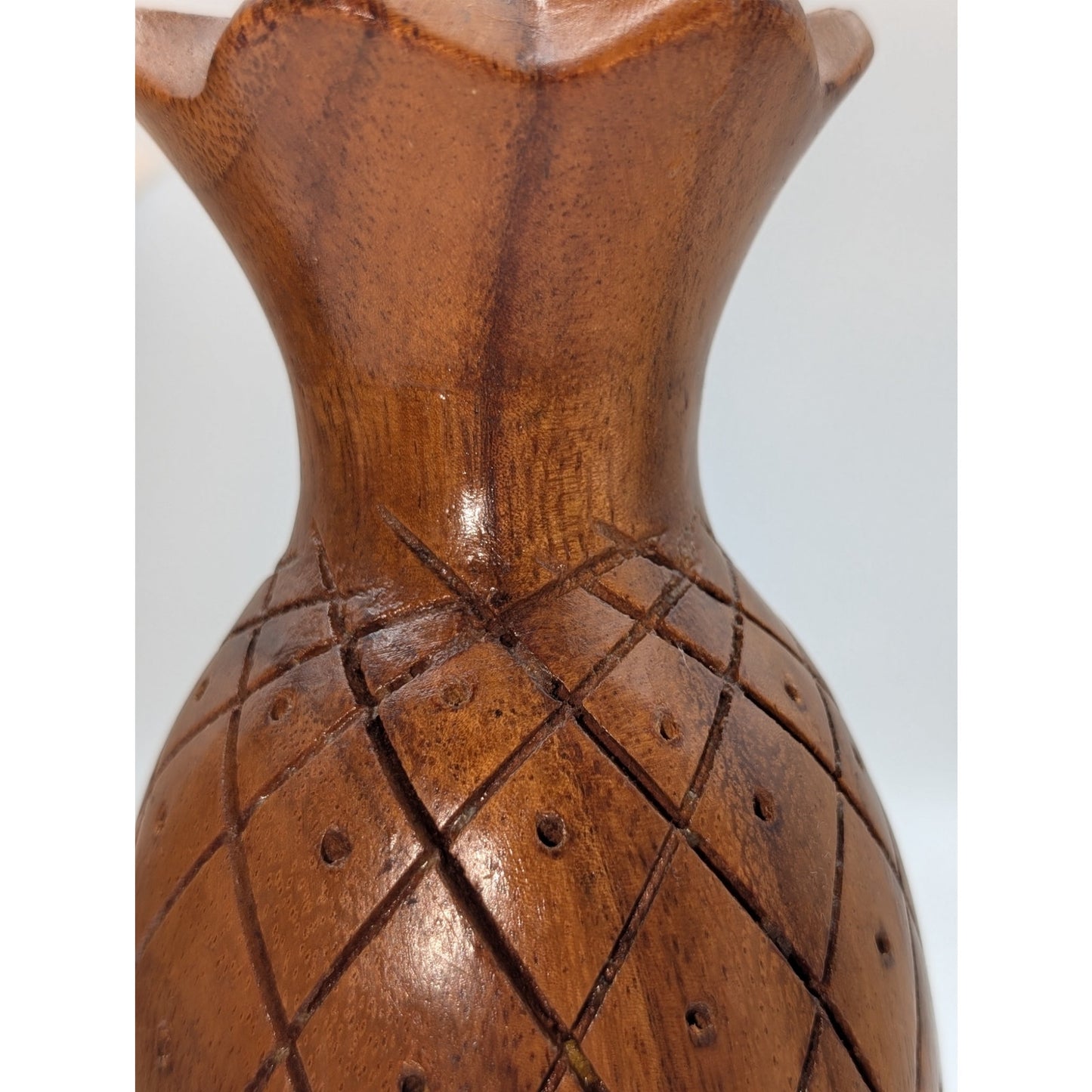 Mid-Century Modern VTG Leilani Monkey Pod Wood Pineapple Toothpick Holder