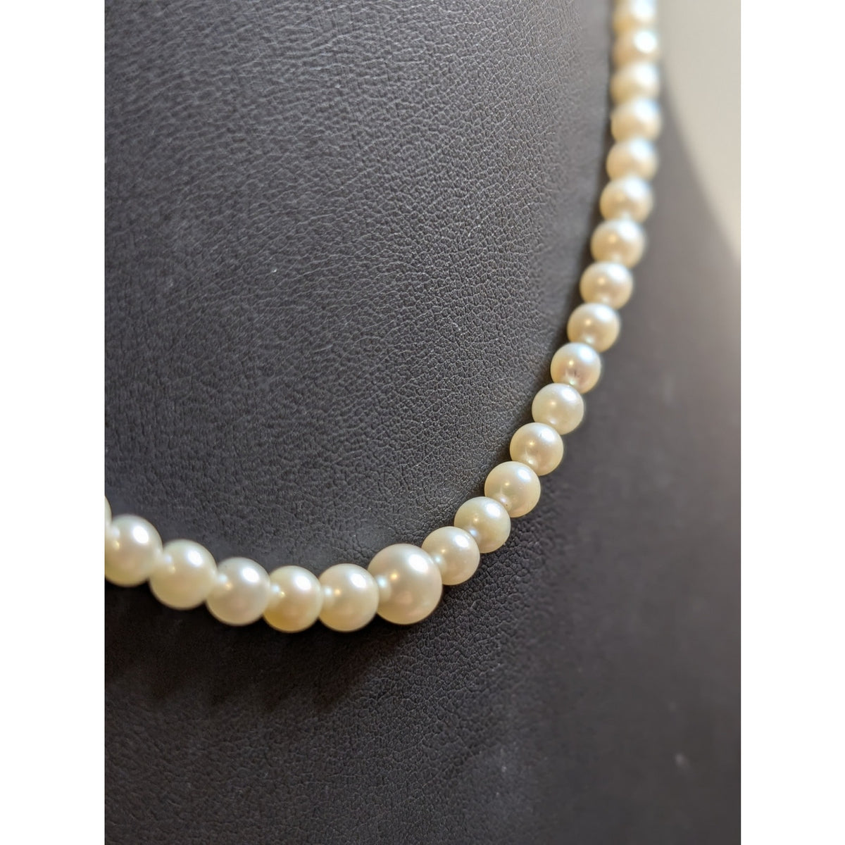 Vintage Sterling Graduated Genuine Tiny Pearl Single Strand Unknotted Necklace