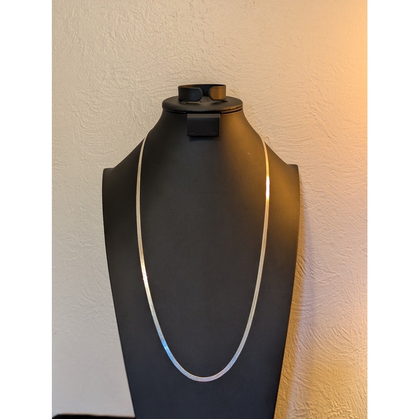 Vintage 925 Italy Sterling Silver 30" Long 4mm Herringbone Chain