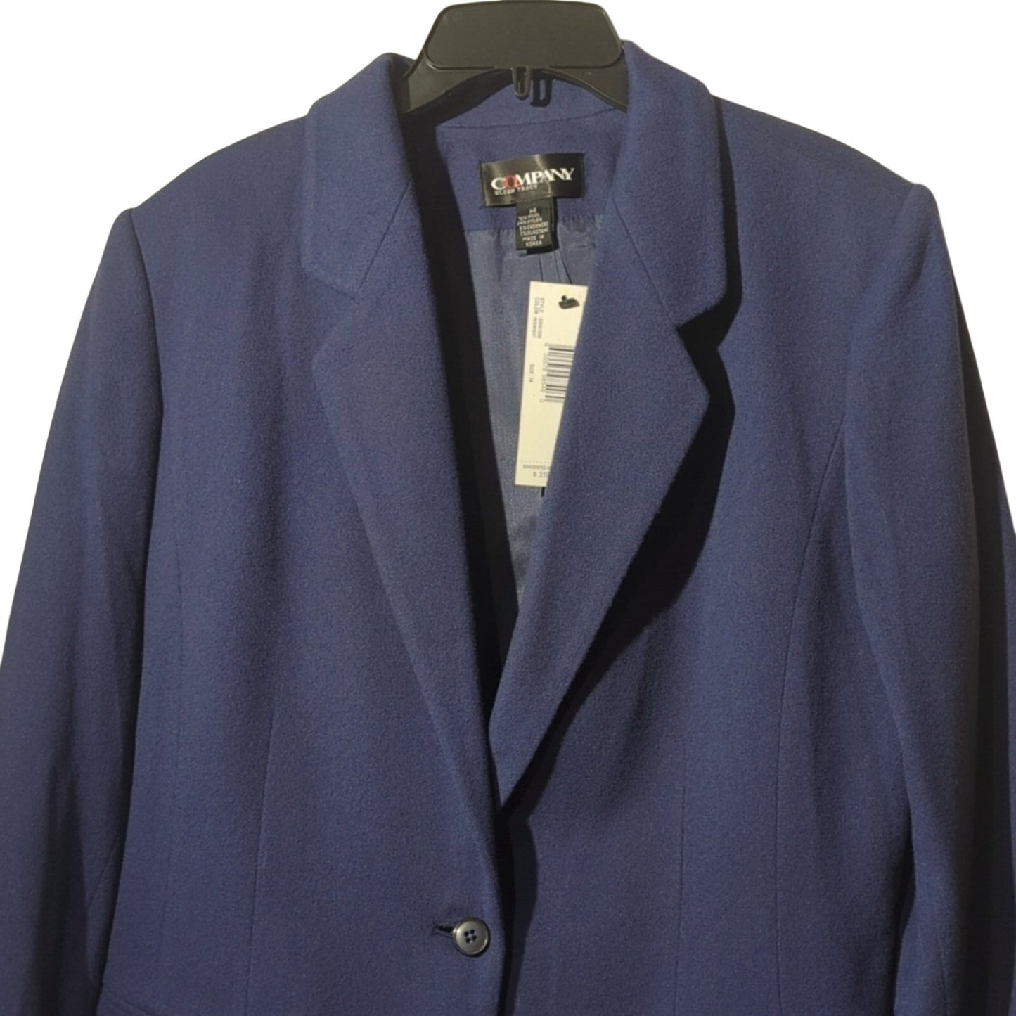 Company Ellen Tracy NWT Vintage Classic One Button Blazer in 'Midnight' Size 14