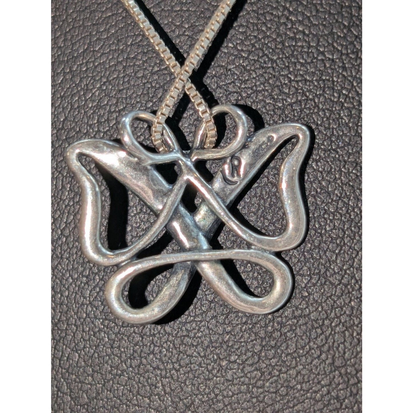 925 Sterling Silver 'Hope' Butterfly Pendant 17.5" Box Chain Necklace