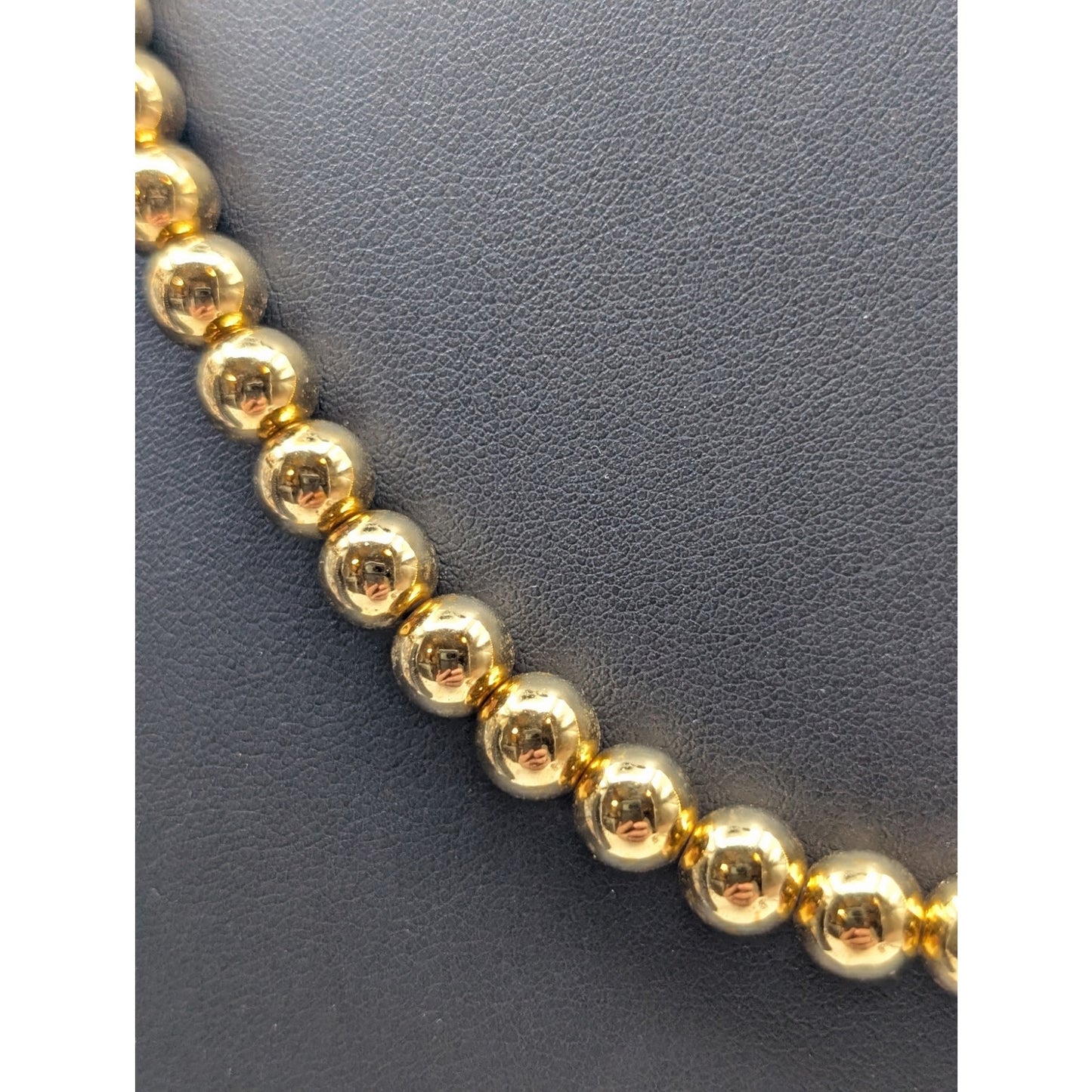 Vintage Sarah Coventry Signed Gold Tone Wire Strung Ball Bead 25" Necklace
