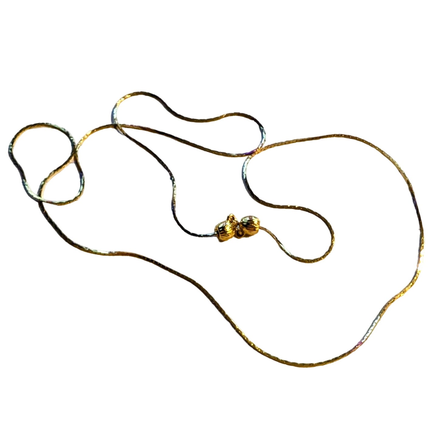 Vintage Shiny Gold Tone Adjustable Chain Up to 28" Necklace NWOT