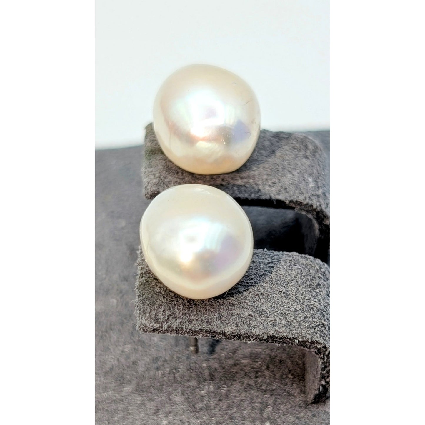 925 Sterling Silver White Freshwater 11mm Pearl Stud Earrings