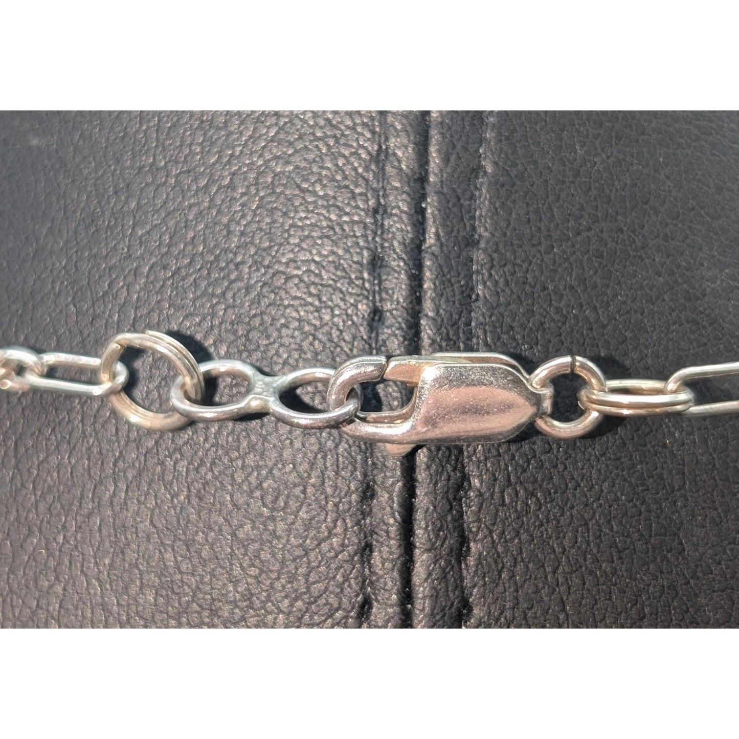 Vintage 925 Sterling Silver Purple Gemstone Leaf Flower Design 20" Necklace