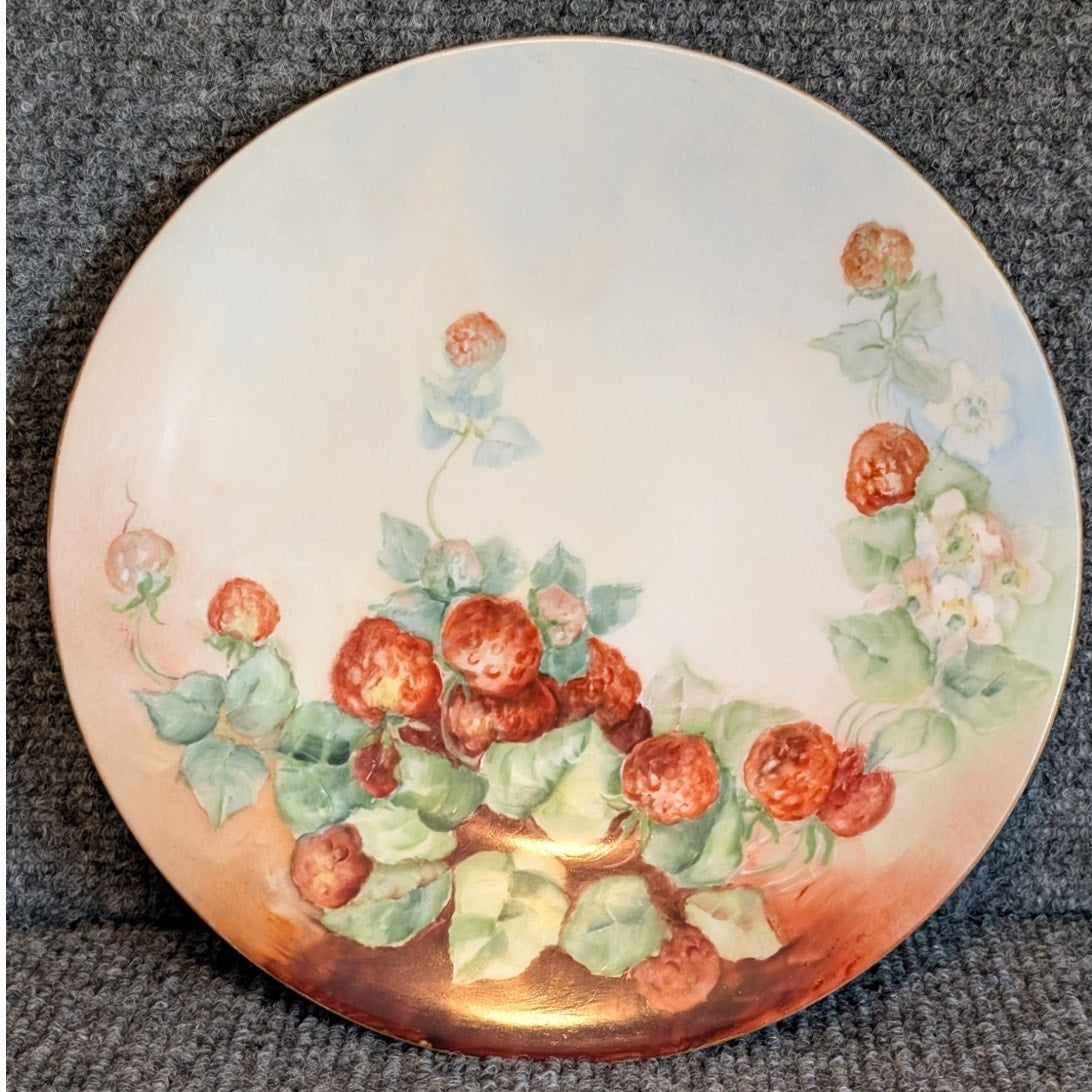 Vintage/Antique LIMOGES J.P.L. France Hand-Painted Strawberries Plate