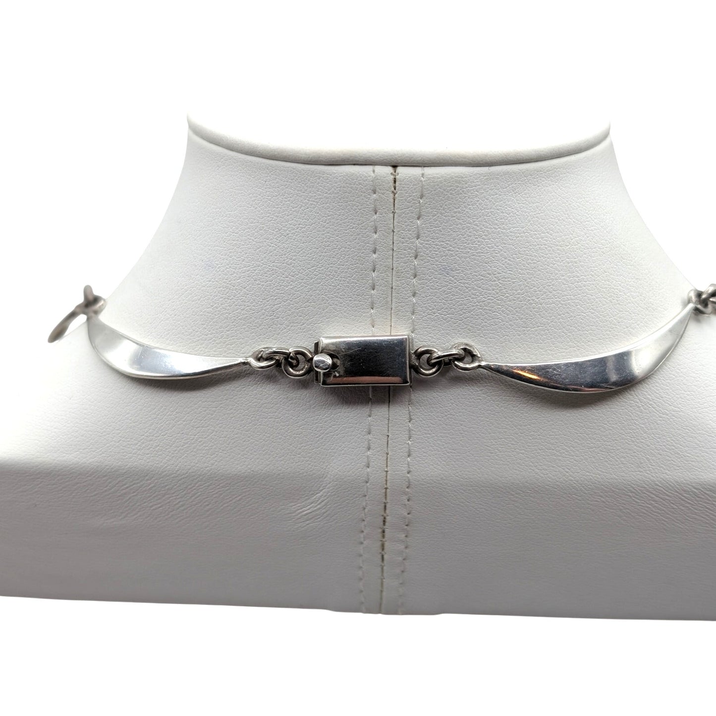 TAXCO Mexico TL-52 Sterling Chandelier Curved Link Bib Necklace LLM 62.97g