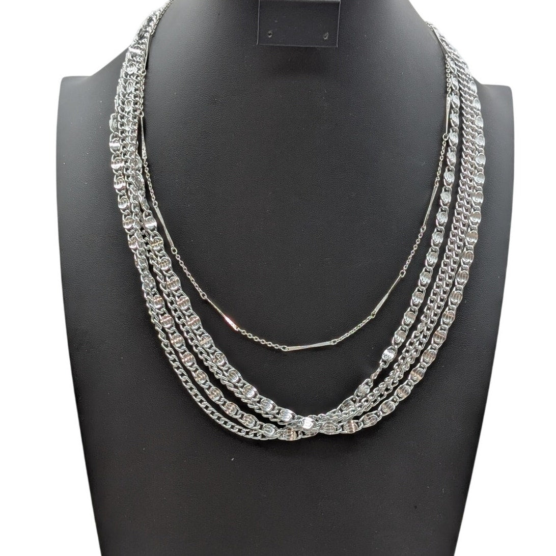 Lot of Five Vintage to Modern Silver Tone Pink & Gray Faux Pearl Necklaces