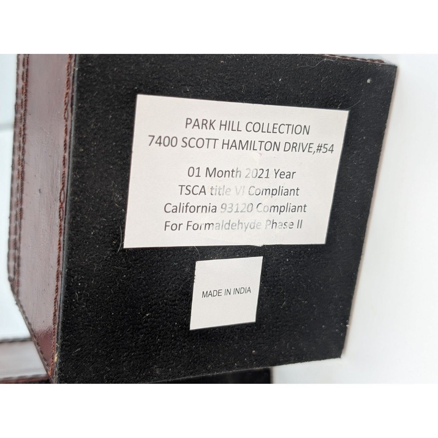 Park Hill Collection Set of 2 Leather Valet Decorative Storage Boxes