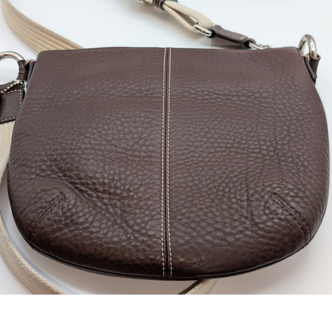 Coach Hamilton Brown Pebbled Leather Swingpack Crossbody Shoulder Bag