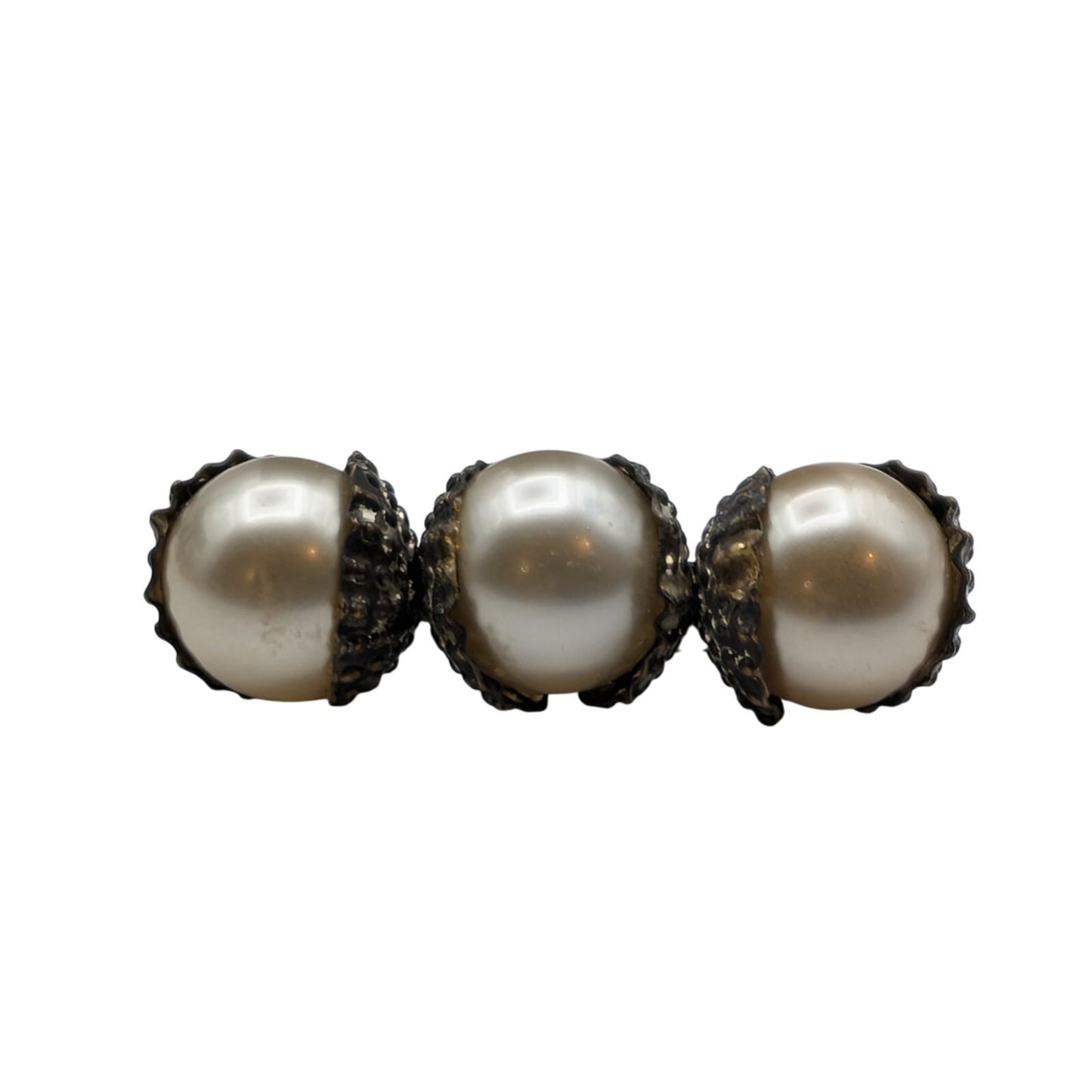 Antique 'C' Hook Three Faux Pearl Tulip Set Brooch/Pin