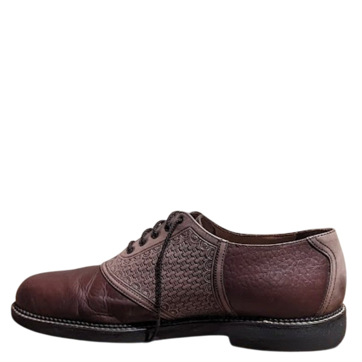 H.S. TRASK Men's Size 12N Two Toned Brown Leather Lace Up Saddle Oxford Shoe