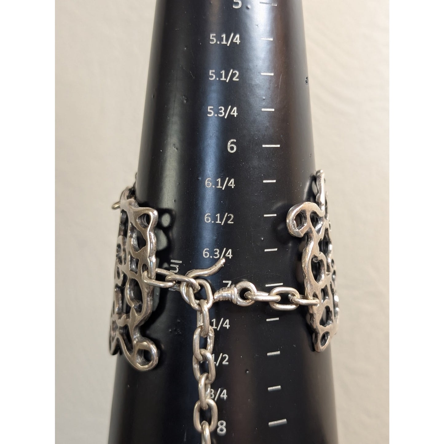 Mozaic Chunky Brutalist Filigree Chain Link Silver Tone Bracelet W/ Hook Clasp