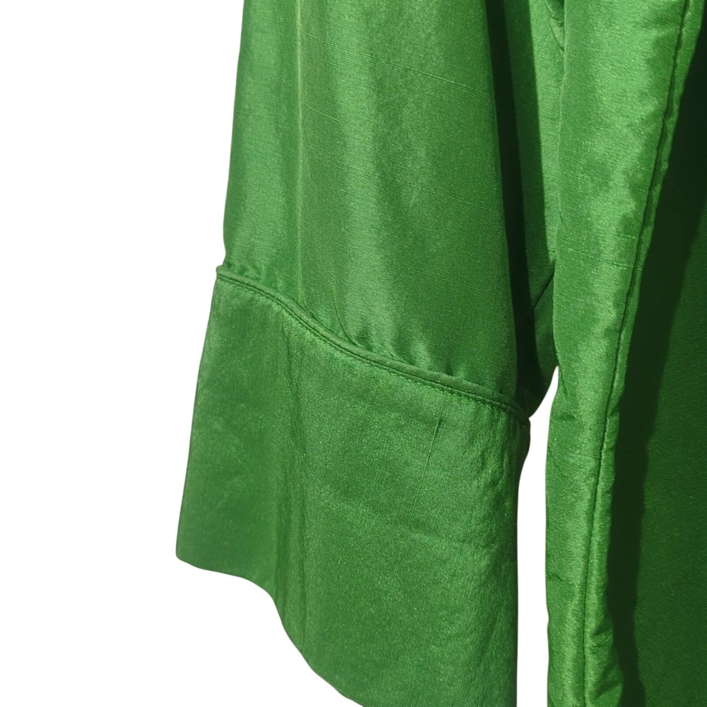 Preston & York Kelly Green 100% Silk Button Front Shirt Women's Petite Size 16P