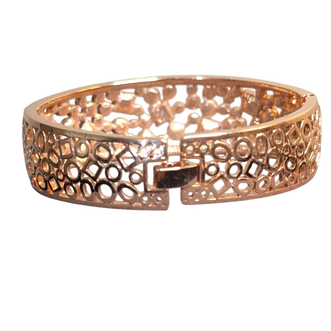"Bregenz Rainbow of Life" 18K Rose Gold Plating Oval Cut Out Bangle Bracelet