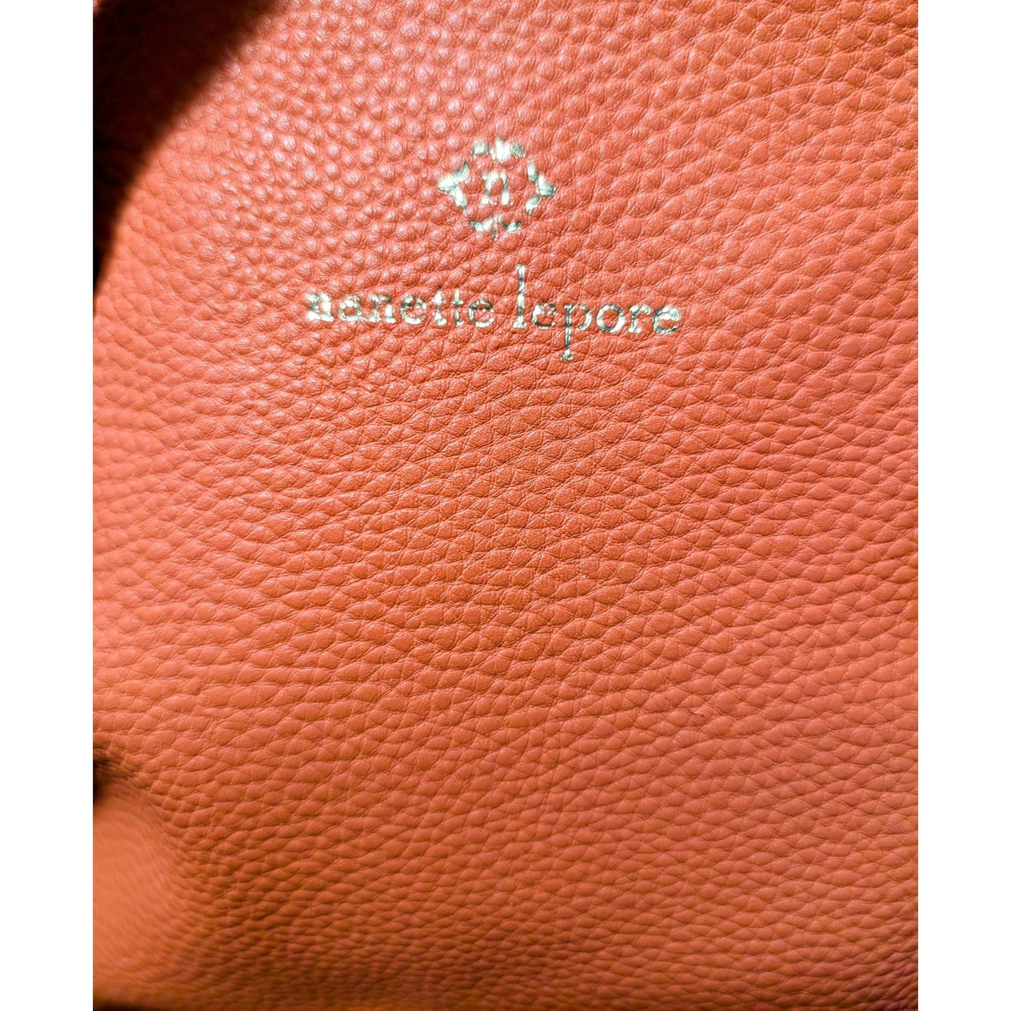 Nanette Lepore Orange Leather Satchel W/ Orange Flower Charm