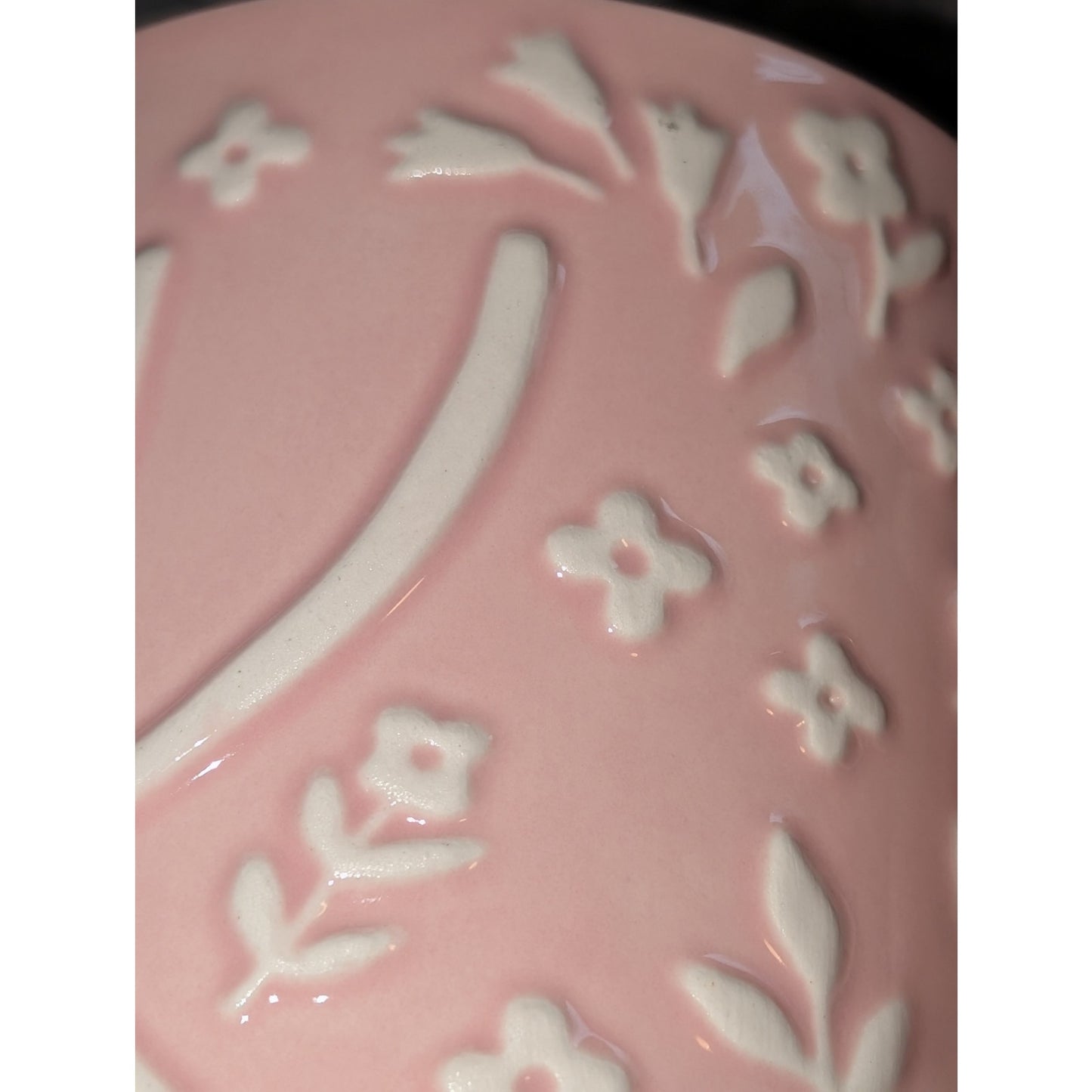 Sunday Mornings Ceramics Pink Floral Initial K Monogram Coffee Tea Mug
