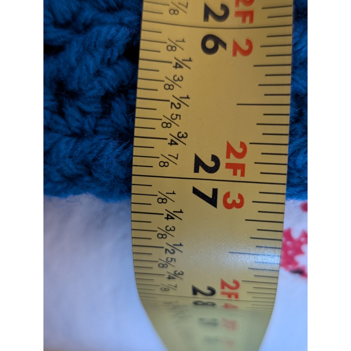 Hand Made Crocheted Loose Knit Nautical Blue Crew Neck Sweater Size Approx. L