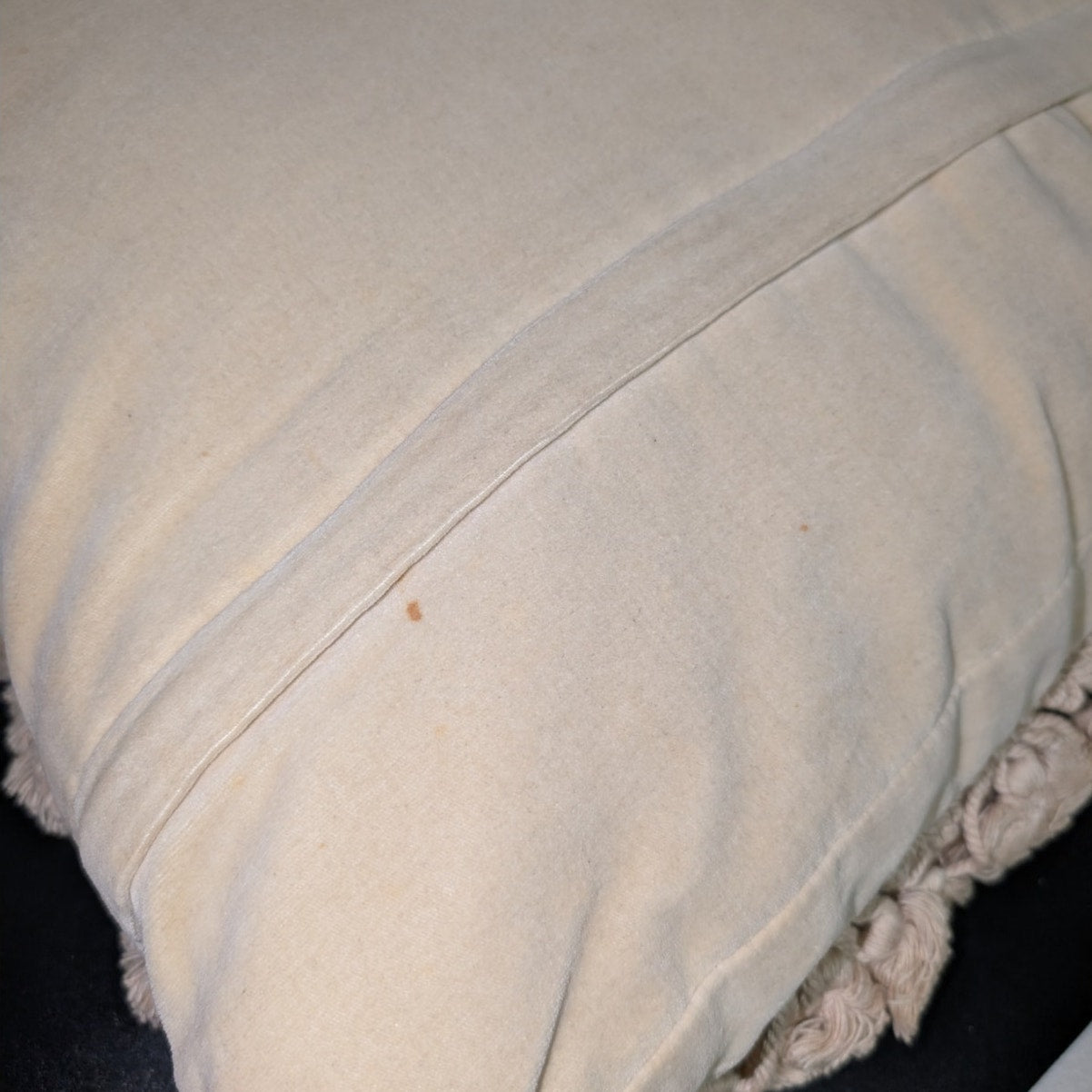 Vtg Needlepoint Botanical Hydrangea Velvet Back Tassel Fringe Zip Decor Pillow